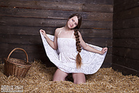 Slim softcore photography feet gallery with braid hair