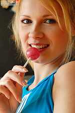 Marvelous teen female xxx with lollipop