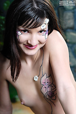 Attractive teen amour angels body art