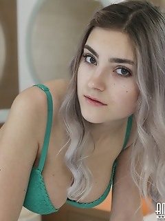 Grey haired cutie posing